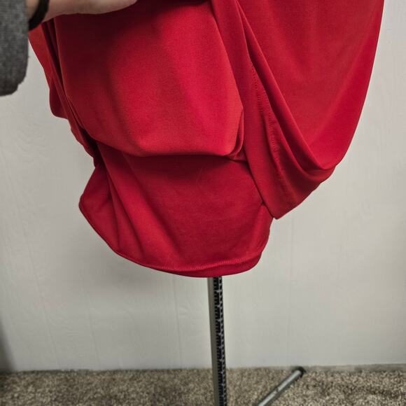 NEW NWT Women's Andre Oliver Red Off the Shoulder Party Cocktail Dress | Size 10 - Picture 5 of 11